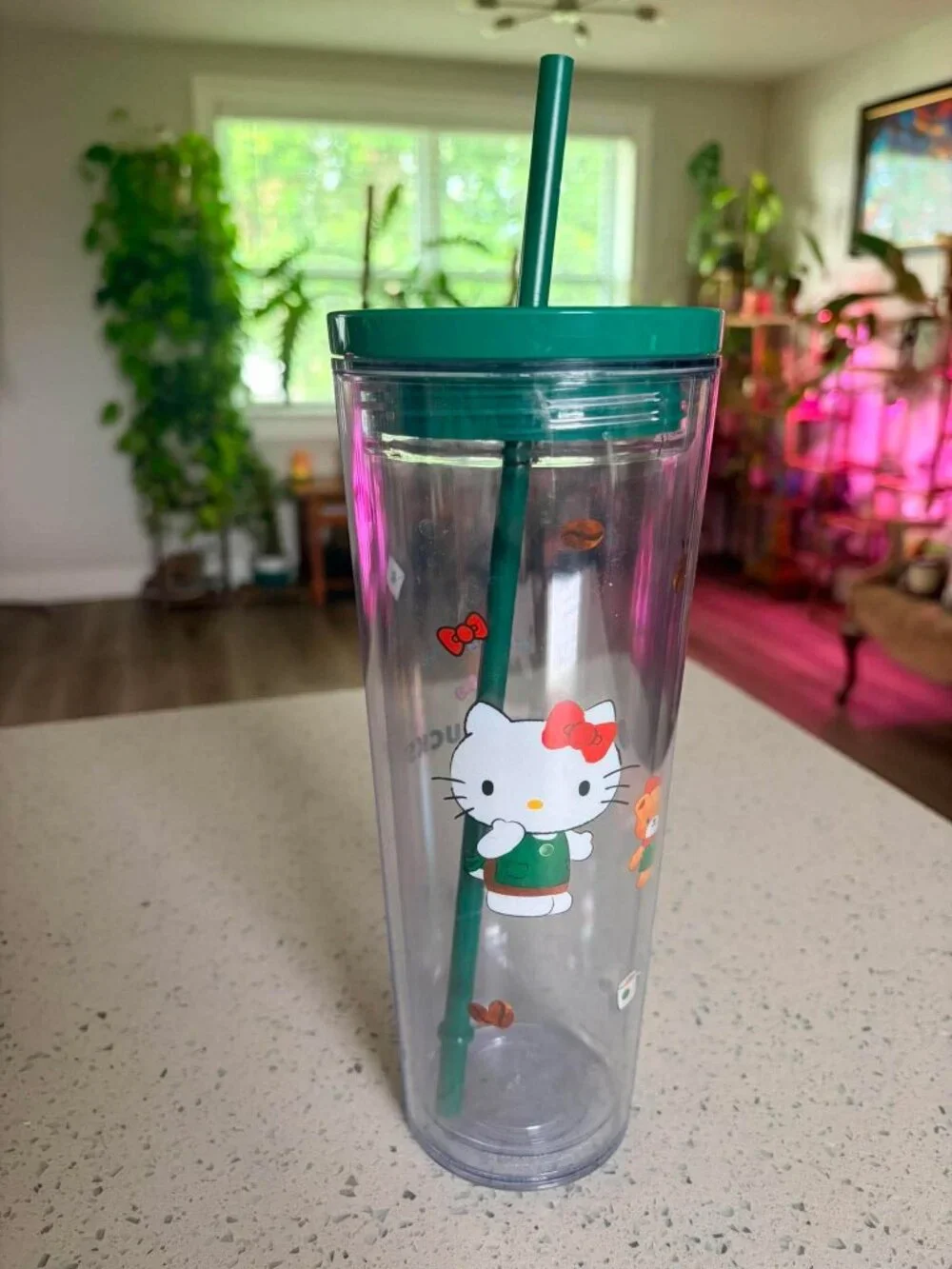 Starbucks x Hello Kitty 24 oz Green Cold Cup Tumbler w/ Straw Sanrio